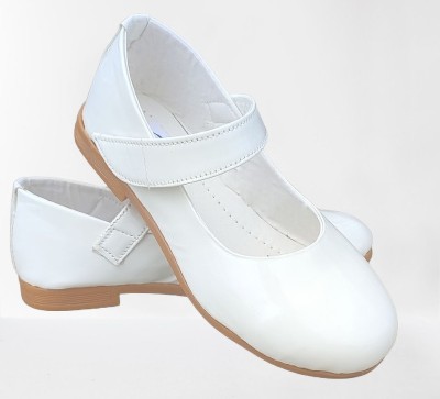 NEWLATESTGOODLOOKING & PERFECTFEELING WITH DEVICE Girls Zip Ballerinas(White, 7-7.5 Years)