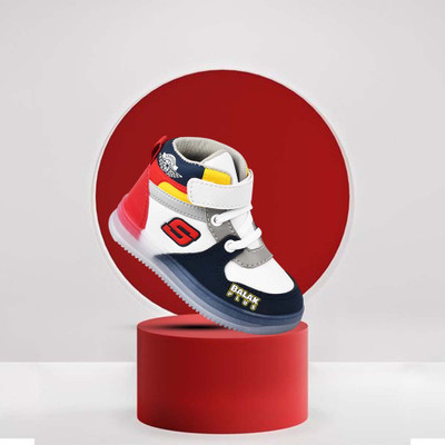 BALAKPLUS Boys & Girls Velcro Sneakers(Red, 18-24 Months)