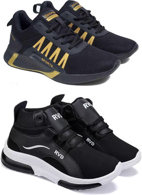 DRACKFOOT Boys Lace Sneakers(Black, 11-12 Years)