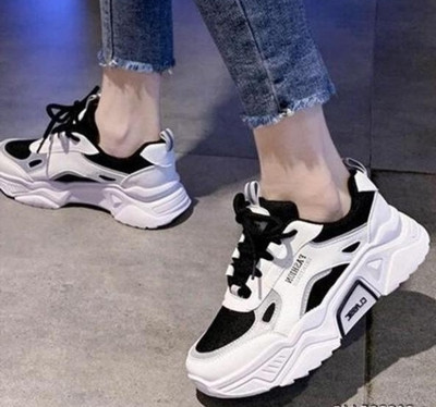 oxpeo Sneakers For Women(Black, White , 7)