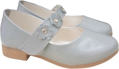 New latest Girls Velcro Ballerinas(Grey, 7-8 yr)