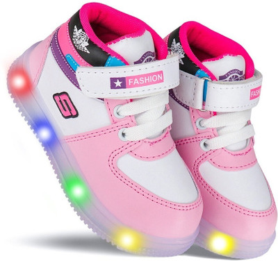 N2PRO Boys & Girls Velcro Sneakers(Pink, 7-8 YEARS)