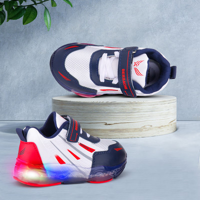 BERSACHE Boys & Girls Lace LED Shoes(Red, 9- 10 Years)