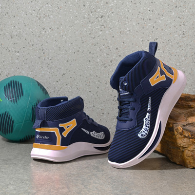 Birde Boys Lace Running Shoes(Blue, 7.5-8 YEARS)