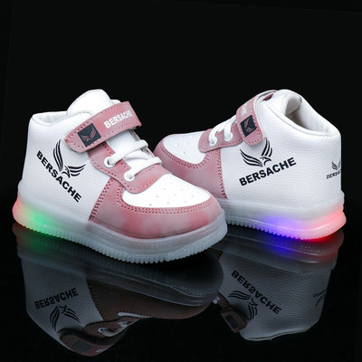 BERSACHE Boys Velcro Running Shoes(Pink, 8.5-9 Year)