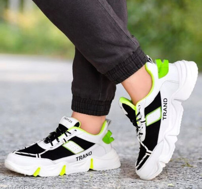 EZDEZARIO RAINBOW5 Sneakers For Men(Green, White , 6)