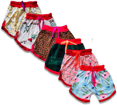 FRANSCART Short For Baby Boys & Baby Girls Casual Printed Cotton Blend(Multicolor, Pack of 6)