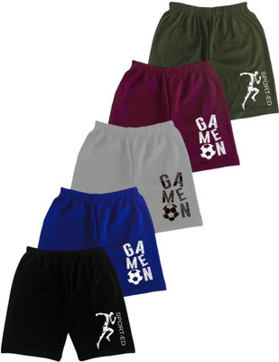 Short For Boys Sports Printed Lycra Blend(Multicolor, Pack of 5)