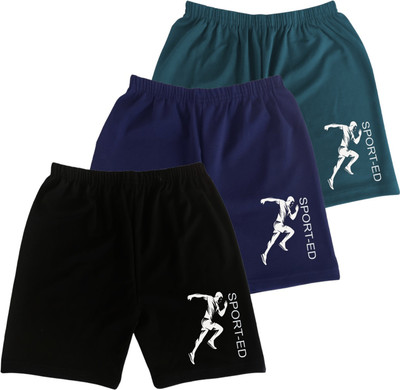 AMAZEE Short For Boys Casual Printed Lycra Blend(Multicolor, Pack of 3)