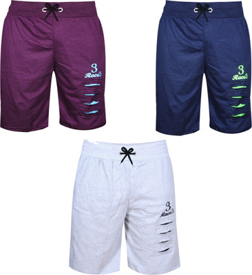 Fashionate World Short For Boys Casual Printed Pure Cotton(Multicolor, Pack of 3)