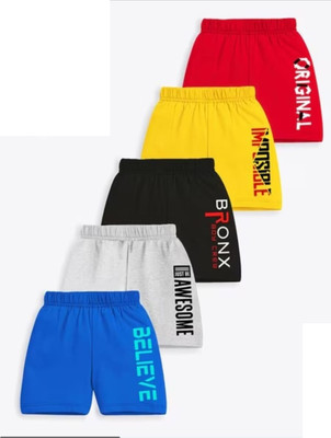 IKHLAS Short For Boys & Girls Casual Printed Cotton Blend(Multicolor, Pack of 5)