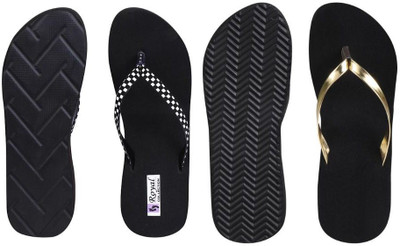 SHIPEE Women Slippers(Black , 8)