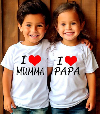 GPGARMNETS Boys & Girls Typography Polyester Regular T Shirt(Multicolor, Pack of 2)