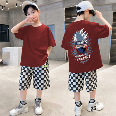 LGGARMENTS Boys Printed Cotton Blend Oversized T Shirt(Maroon, Pack of 1)