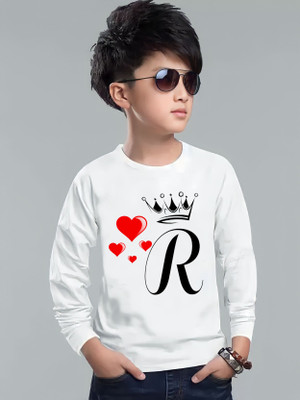 VABRU Boys Printed Polyester Regular T Shirt(White, Pack of 1)