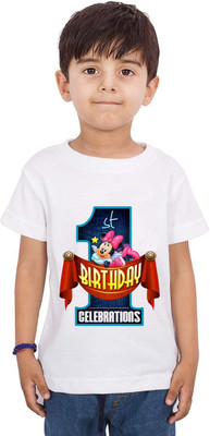 THEVENUS Boys Graphic Print Cotton Blend Regular T Shirt(White, Pack of 1)