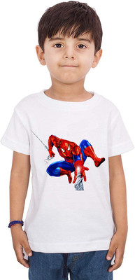 THEVENUS Boys Graphic Print Cotton Blend Regular T Shirt(White, Pack of 1)