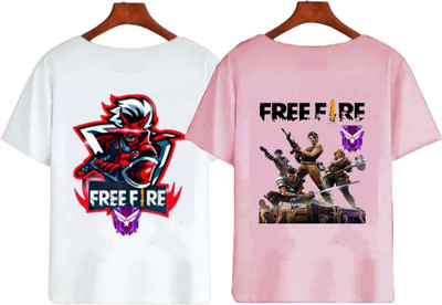 Lecowar Boys Printed Polyester Regular T Shirt(Multicolor, Pack of 2)