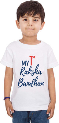 THEYOUNGESTTEE Boys Typography Cotton Blend Regular T Shirt(Multicolor, Pack of 1)