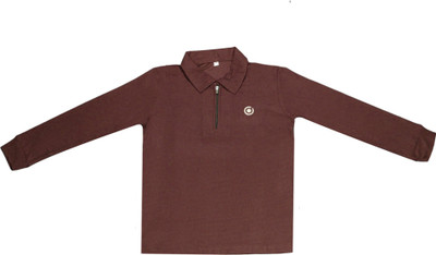 Ayvina Boys Solid Polyester Regular T Shirt(Maroon, Pack of 1)