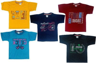 bangaa Baby Boys & Baby Girls Printed Pure Cotton Regular T Shirt(Multicolor, Pack of 5)