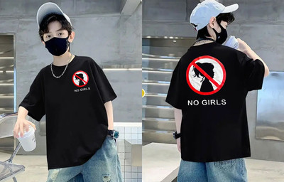 NORSEMEN Boys Solid Cotton Blend Oversized T Shirt(Black, Pack of 1)