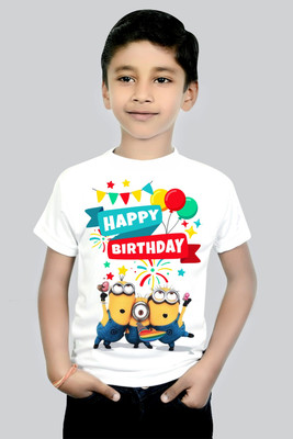 RIvoPrints Baby Boys & Baby Girls Typography, Printed Cotton Blend Regular T Shirt(White, Pack of 1)