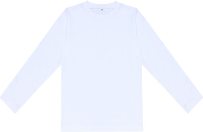 DIAZ Boys Solid Pure Cotton Regular T Shirt(White, Pack of 1)