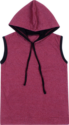 FASHA Boys Solid Pure Cotton Regular T Shirt(Maroon, Pack of 1)