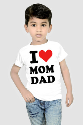 SUBPRINT Boys Typography, Printed Cotton Blend Regular T Shirt(White, Pack of 1)