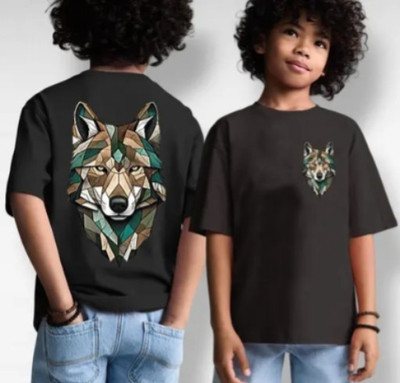 ERAWORLD Boys Graphic Print Cotton Blend Regular T Shirt(Black, Pack of 1)
