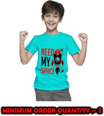 Boys & Girls Printed Cotton Blend T Shirt(Multicolor, Pack of 1)