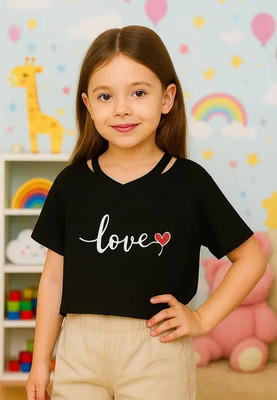 Prinsoo Girls Casual Cotton Blend Crop Top(Black, Pack of 1)