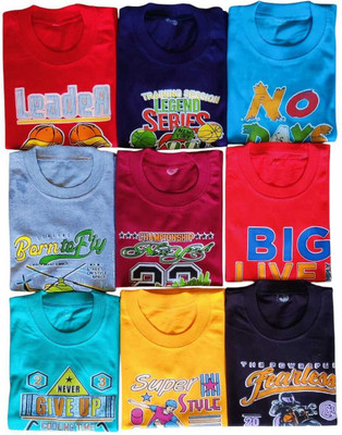 Tejee Baby Boys & Baby Girls Printed Pure Cotton T Shirt(Multicolor, Pack of 1)