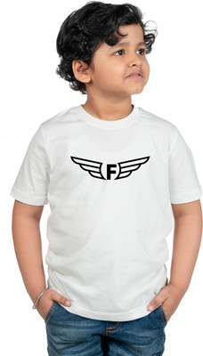 CHOMMBOOKA TRENDING Boys Typography, Printed Pure Cotton Regular T Shirt(White, Pack of 1)