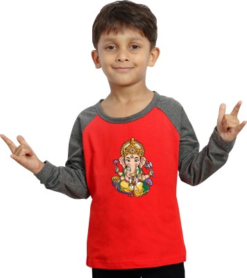 LIMIT FASHION STORE Boys Printed Pure Cotton T Shirt(Red, Pack of 1)