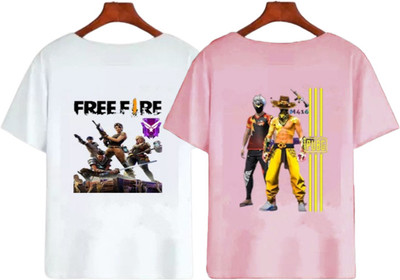 Lecowar Boys Printed Polyester Regular T Shirt(Multicolor, Pack of 2)