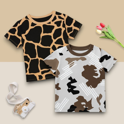 LACIA LOBO Baby Boys Printed Elastane Regular T Shirt(Multicolor, Pack of 1)