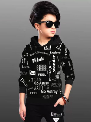 rotaqo Baby Boys & Baby Girls Typography Cotton Blend Regular T Shirt(Black, Pack of 1)