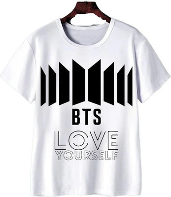 BBZ Boys & Girls Typography, Printed Polyester Regular T Shirt(White, Pack of 1)