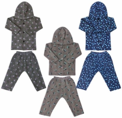 BABY JACKSON Top - Pyjama Set For Baby Boys & Baby Girls(Multicolor, Pack of 3)