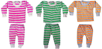 Paryag Top - Pyjama Set For Boys & Girls(Multicolor, Pack of 3)