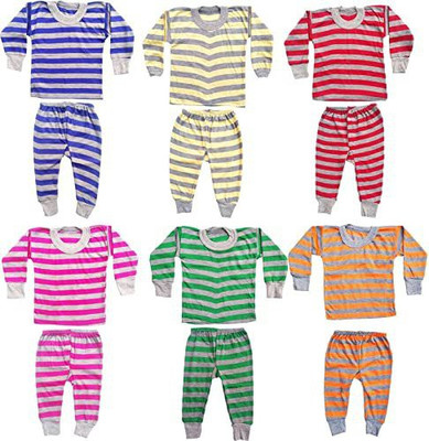 Paryag Top - Pyjama Set For Boys & Girls(Multicolor, Pack of 6)