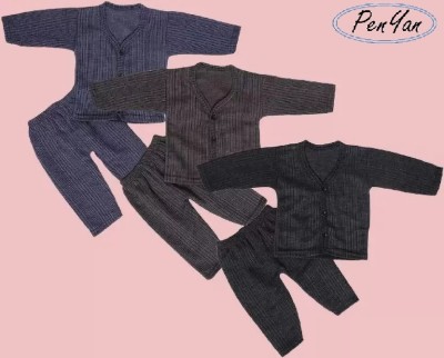 PENYAN Top - Pyjama Set For Baby Boys & Baby Girls(Multicolor, Pack of 3)