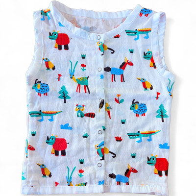 RBCPON Baby Girls Casual Muslin Woven Top(White, Pack of 1)