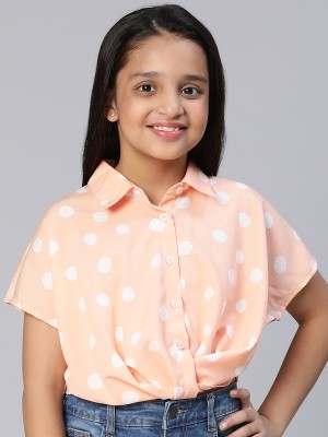 Girls Casual Polyester Gathered Top(Yellow, Pack of 1)