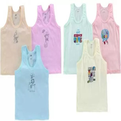 Cavendres Vest For Baby Boys Pure Cotton(Multicolor, Pack of 6)