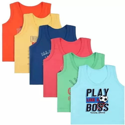 Cavendres Vest For Baby Boys Pure Cotton(Multicolor, Pack of 6)