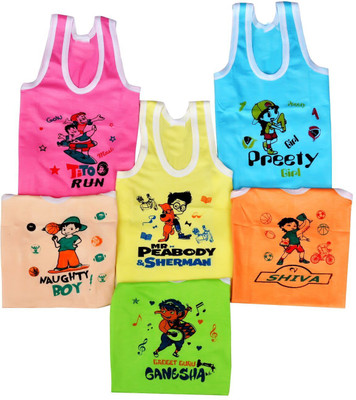 Misto� Vest For Baby Boys & Baby Girls Cotton Lycra Blend(Multicolor, Pack of 1)