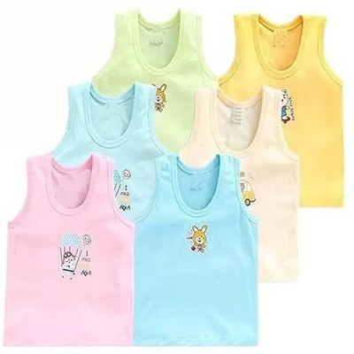 Cavendres Vest For Baby Boys & Baby Girls Pure Cotton(Multicolor, Pack of 6)